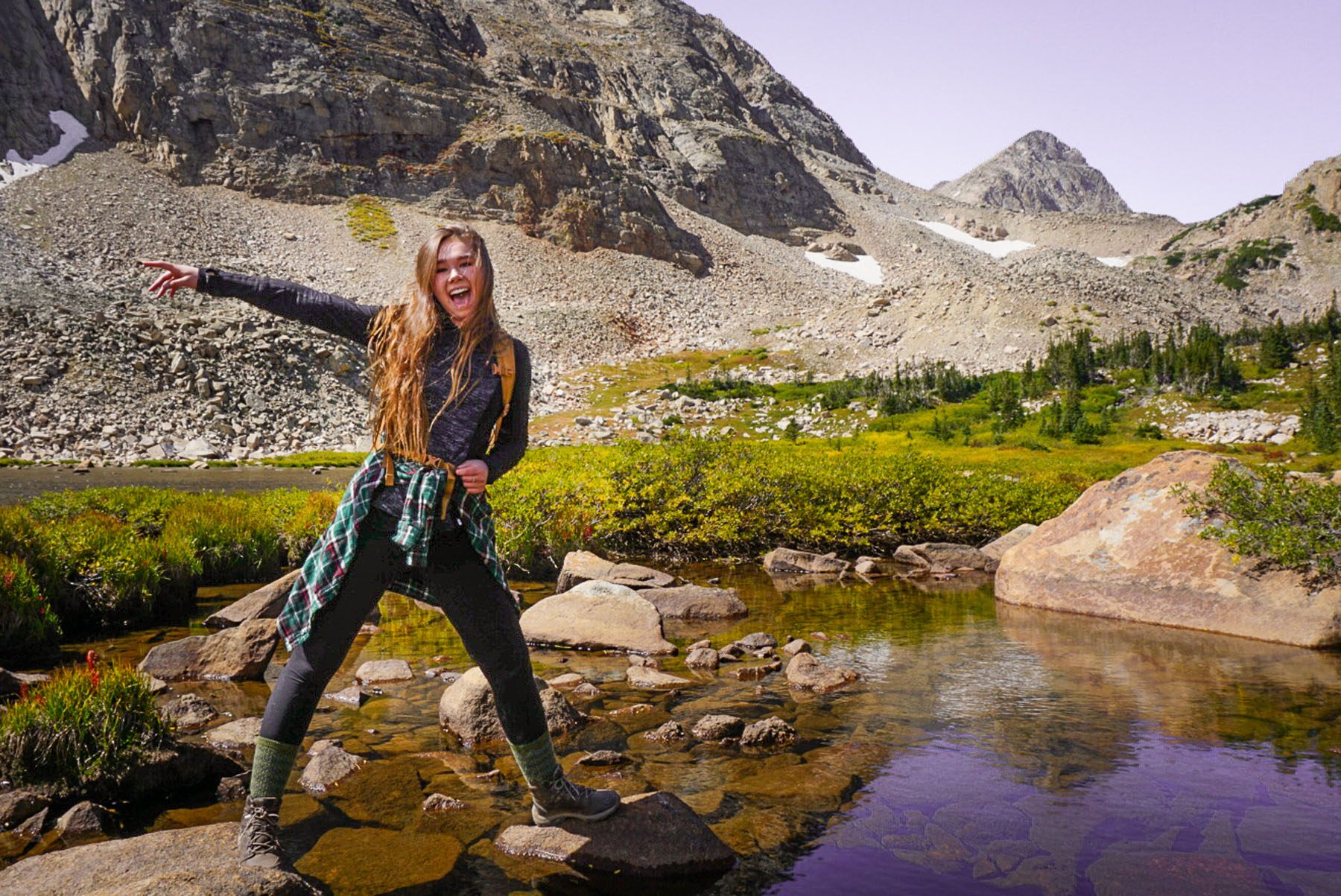 girl by creek