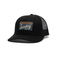 Front shot of black trucker golf hat